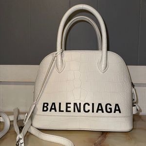 Ville Top Handle Crocodile Bag Balenciaga